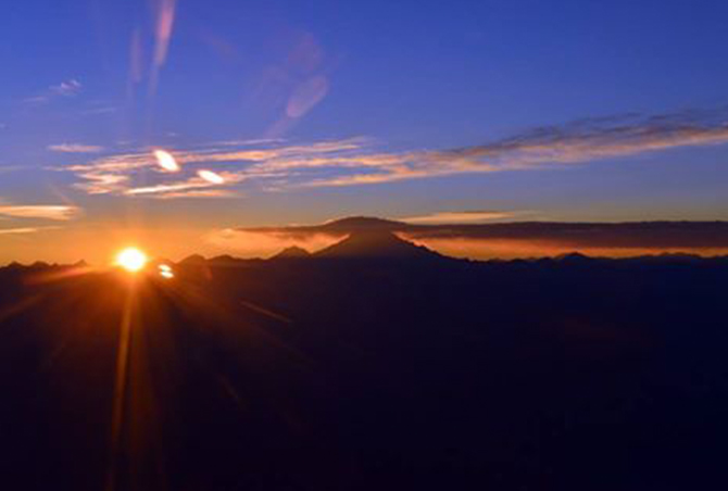 High above the Andes Mountains