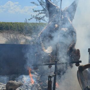 Butterflied Lamb Over Open Fire