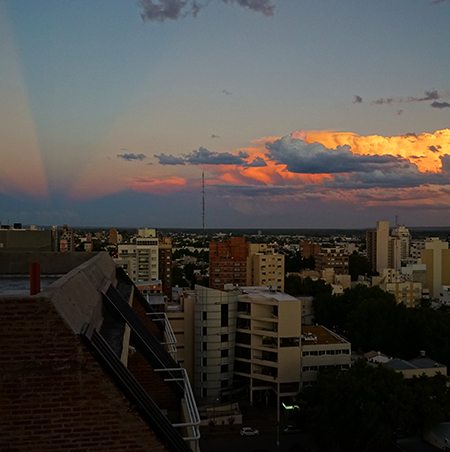 Neuquen City Full Moon Sunset