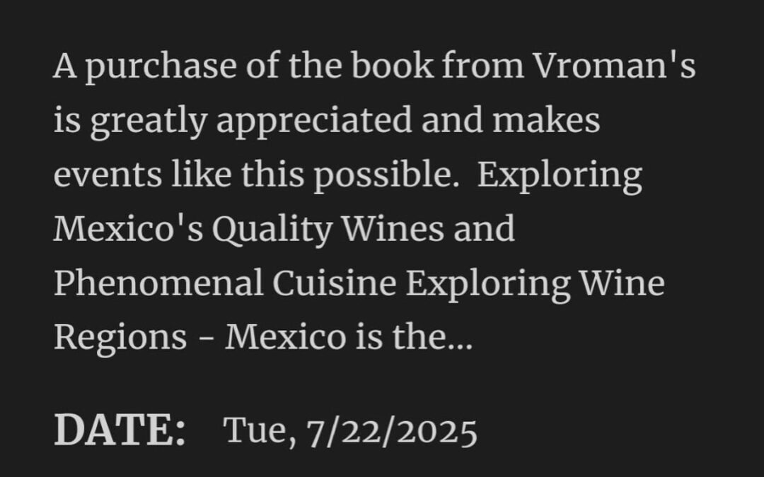 Please join me TONIGHT at Vroman‘s Bookstore in Pasadena